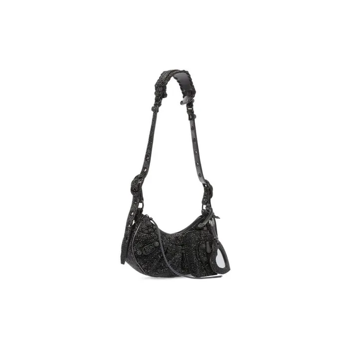 Women Shoulder Bags Balenciaga Le Cagole Xs Shoulder Bag With Rhinestones In Black