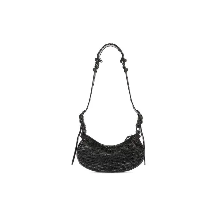 Women Shoulder Bags Balenciaga Le Cagole Xs Shoulder Bag With Rhinestones In Black