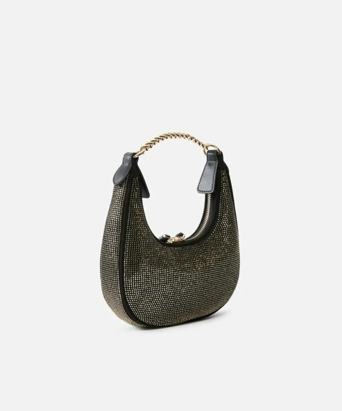 Women Shoulder Bags Pinko Fully Rhinestoned Mini Brioche Bag Hobo Limo Blackshiny Gold Women Shoulder Bags Pinko Fully Rhinestoned Mini Brioche Bag Hobo Limo Blackshiny Gold
