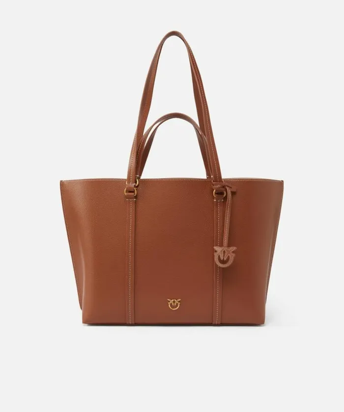 Women Shoulder Bags Pinko Large Tumbled Leather Shopper Bag Tanantiquegold