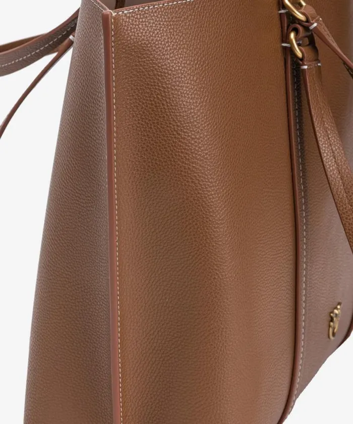 Women Shoulder Bags Pinko Large Tumbled Leather Shopper Bag Tanantiquegold Women Shoulder Bags Pinko Large Tumbled Leather Shopper Bag Tanantiquegold