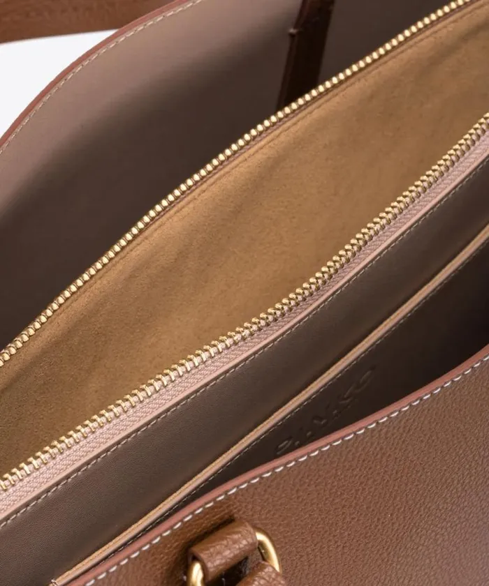 Women Shoulder Bags Pinko Large Tumbled Leather Shopper Bag Tanantiquegold Women Shoulder Bags Pinko Large Tumbled Leather Shopper Bag Tanantiquegold