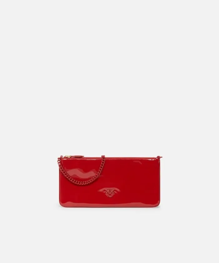 Women Shoulder Bags Pinko Shiny Handbag With Chain Redcolourblock