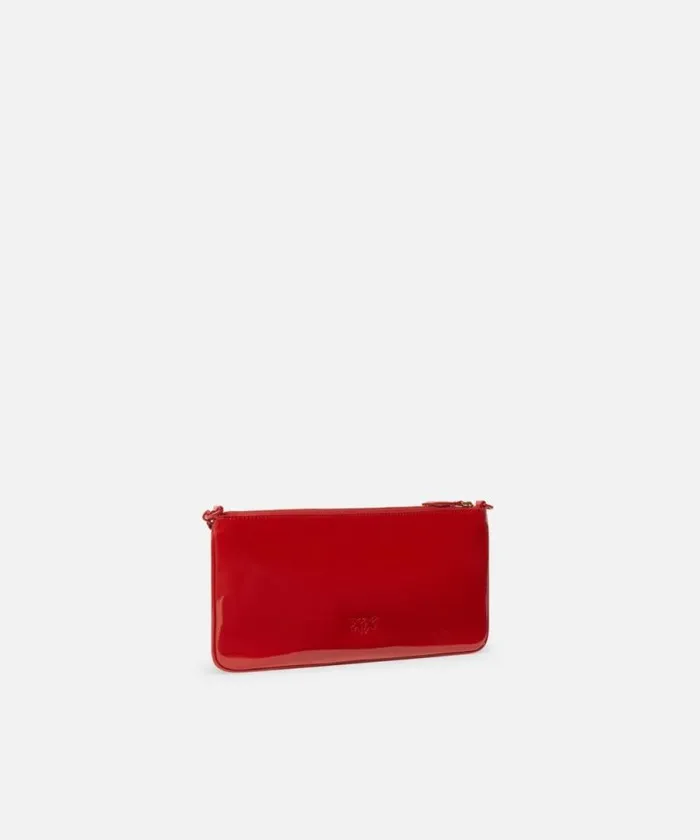 Women Shoulder Bags Pinko Shiny Handbag With Chain Redcolourblock Women Shoulder Bags Pinko Shiny Handbag With Chain Redcolourblock