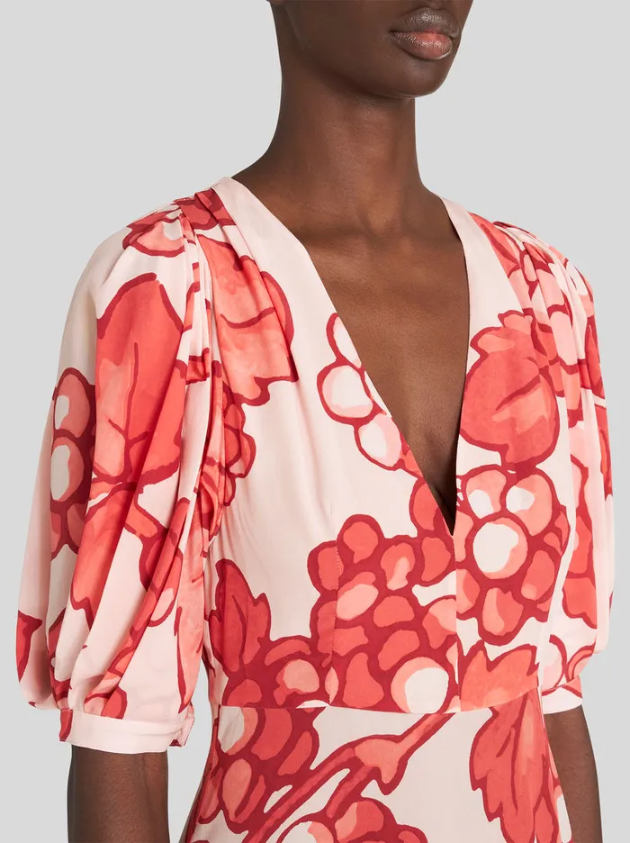 Women Silk Dress With Berry Print Etro Dresses