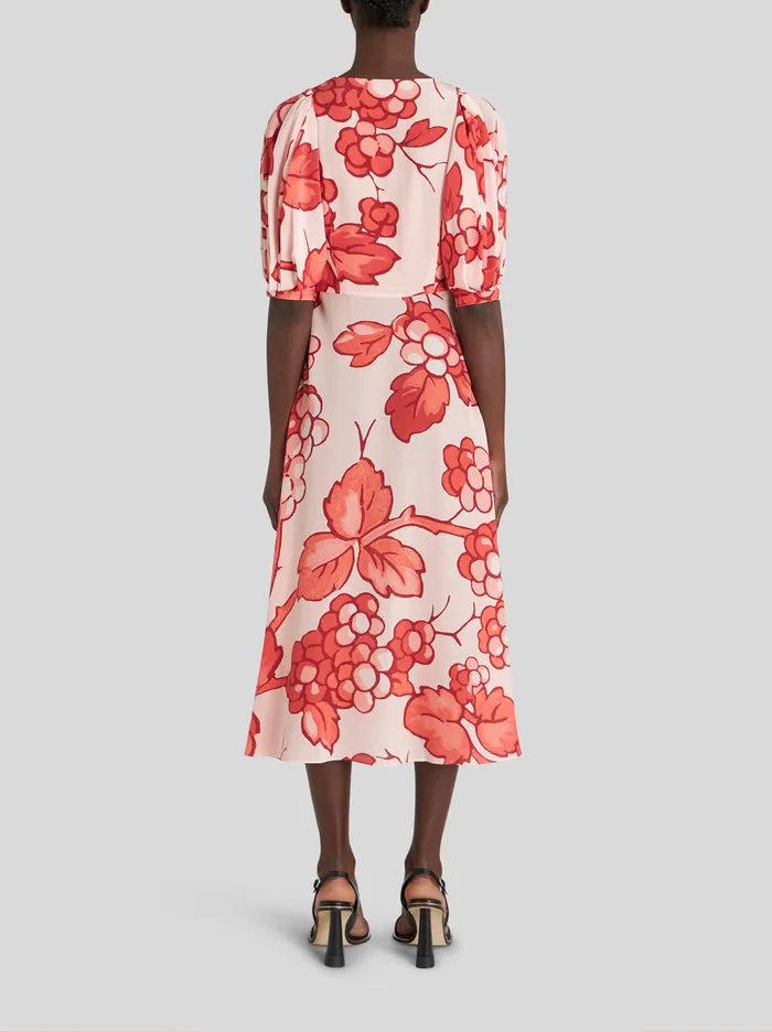 Women Silk Dress With Berry Print Etro Dresses