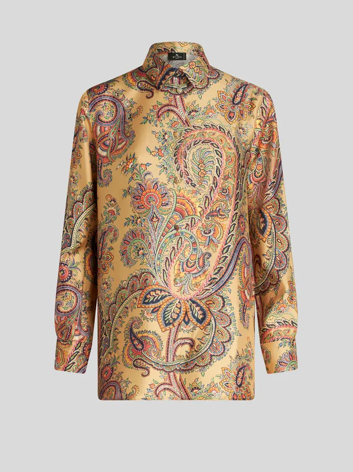 Women Silk Shirt With Paisley Pattern Etro Shirts And Blouses