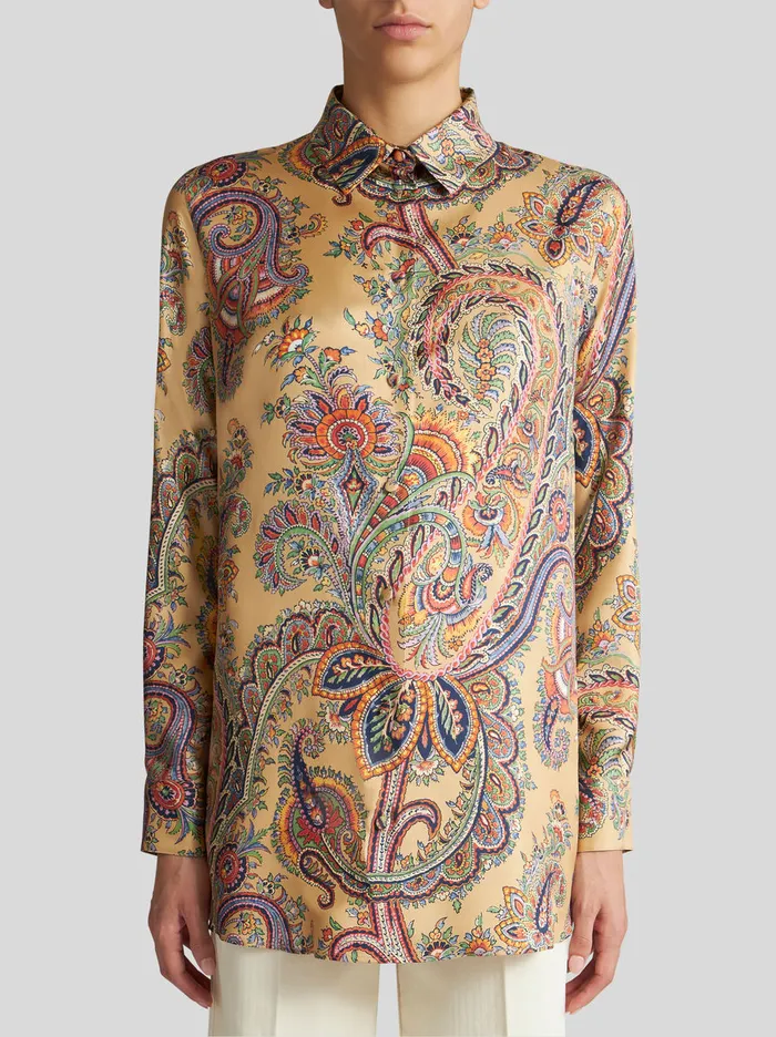Women Silk Shirt With Paisley Pattern Etro Shirts And Blouses