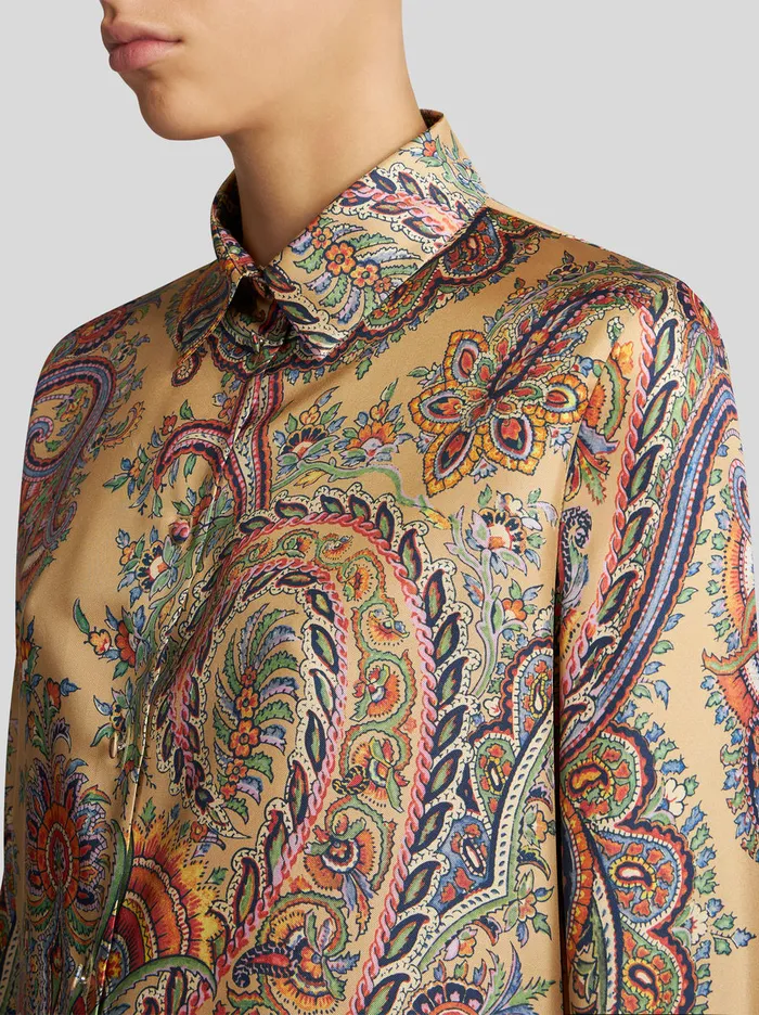 Women Silk Shirt With Paisley Pattern Etro Shirts And Blouses