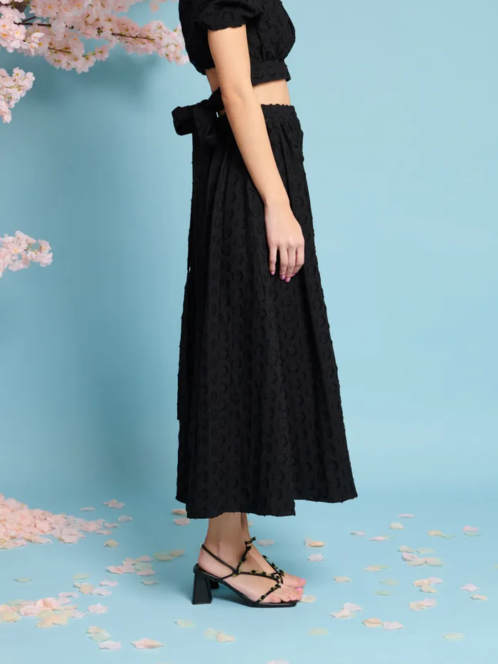 Women Sister Jane Bottoms Mara Jacquard Midi Skirt Coal Black