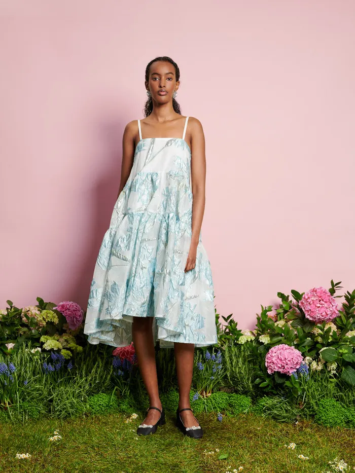 Women Sister Jane Dresses DREAM Mabel Jacquard Cami Dress Azur Blue