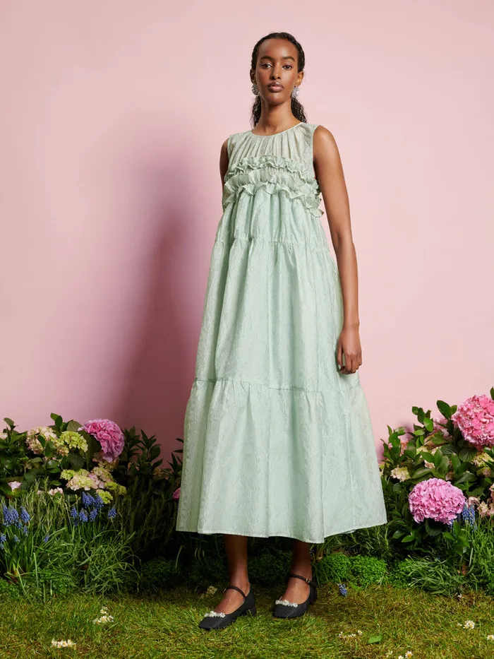 Women Sister Jane Dresses DREAM Perdita Organza Midi Dress Sage Green