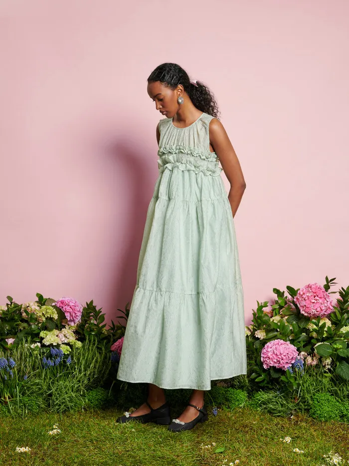 Women Sister Jane Dresses DREAM Perdita Organza Midi Dress Sage Green
