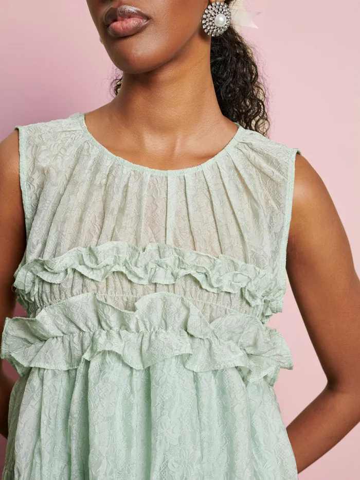Women Sister Jane Dresses DREAM Perdita Organza Midi Dress Sage Green