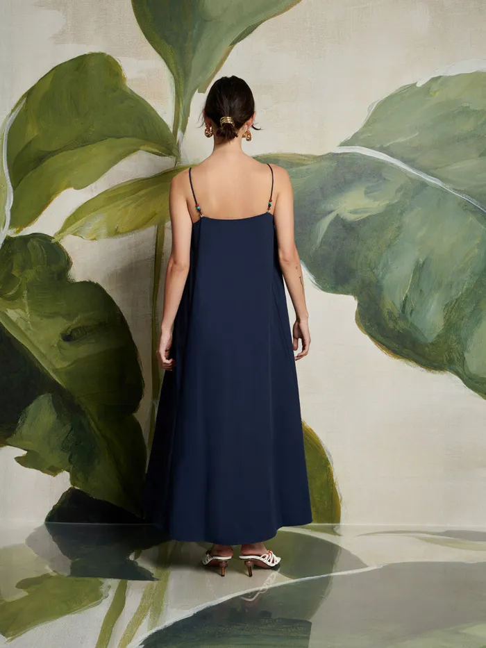 Women Sister Jane Dresses Ghospell Ula Bead Midi Dress Navy Blue