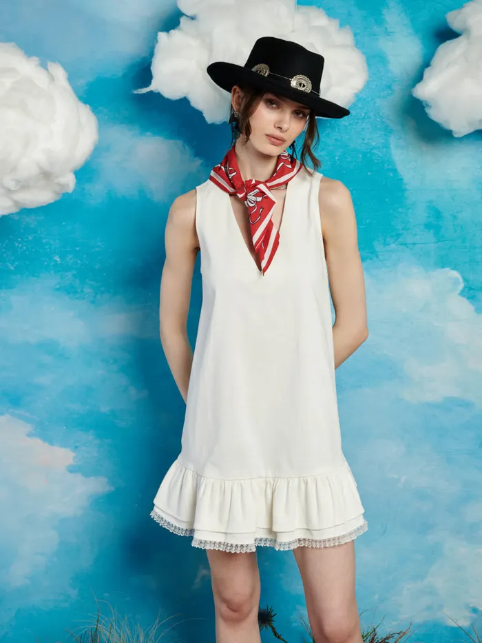 Women Sister Jane Dresses Sheriff Mini Dress Pearl White