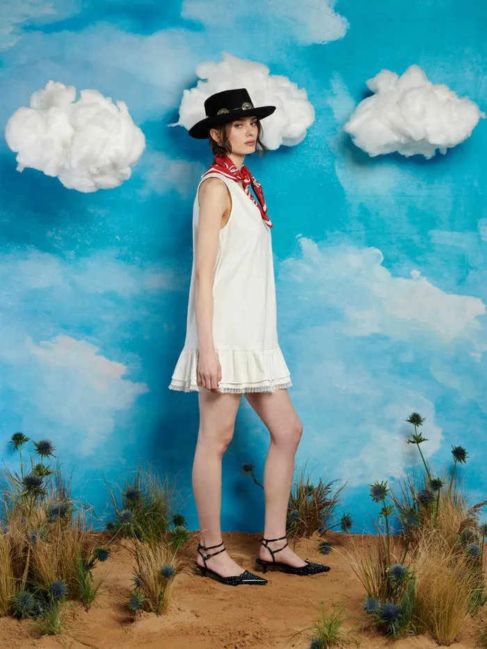 Women Sister Jane Dresses Sheriff Mini Dress Pearl White