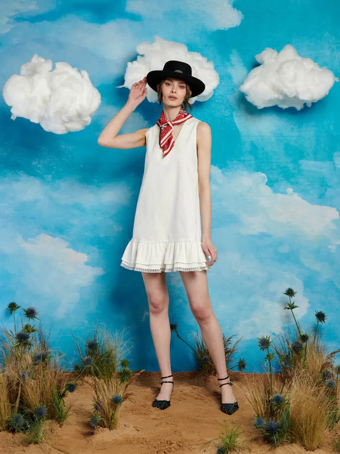 Women Sister Jane Dresses Sheriff Mini Dress Pearl White
