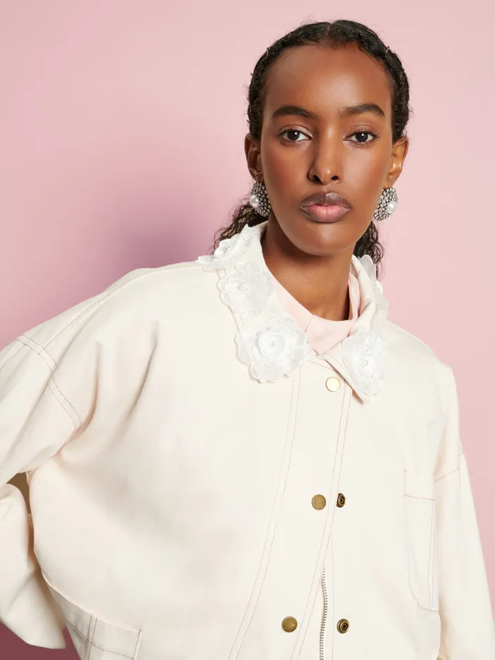 Women Sister Jane Jackets DREAM Valley Flower Embellished Jacket Ivory Cream