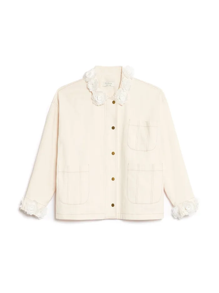 Women Sister Jane Jackets DREAM Valley Flower Embellished Jacket Ivory Cream