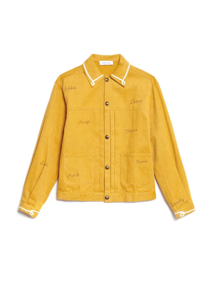 Women Sister Jane Jackets Friends Embroidery Jacket Mustard Yellow