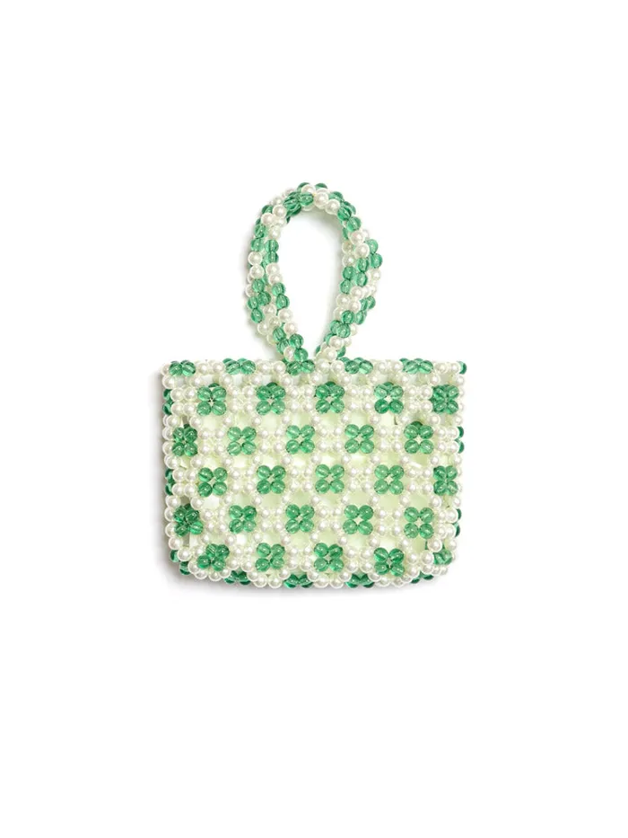 Women Sister Jane Lucy Bead Bag Fern Green Ivory