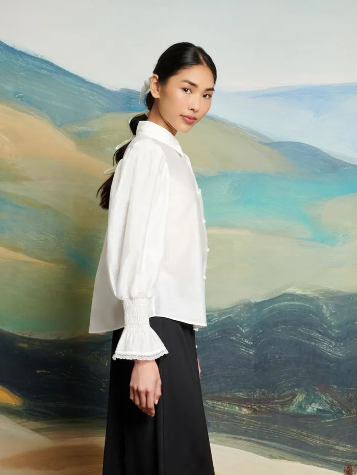 Women Sister Jane Tops DREAM Desert Hearts Blouse Pearl White