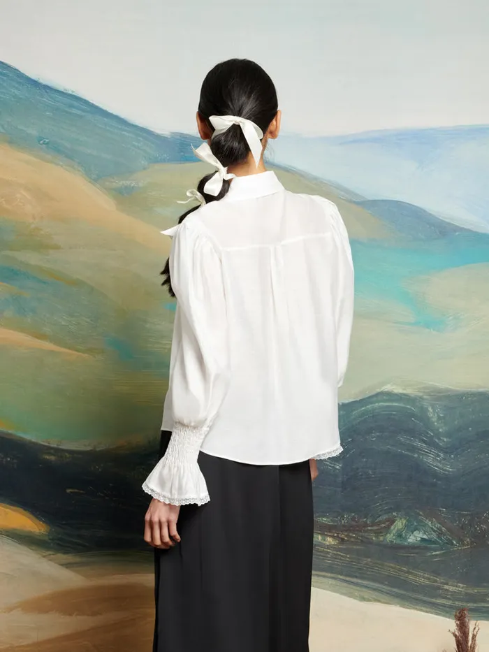Women Sister Jane Tops DREAM Desert Hearts Blouse Pearl White