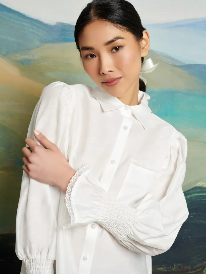 Women Sister Jane Tops DREAM Desert Hearts Blouse Pearl White
