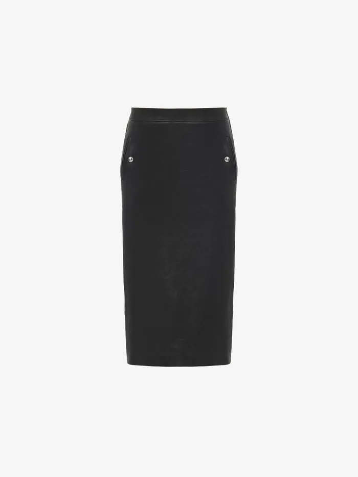 Women Skirts Alexander McQueen LowWaisted Leather Skirt Black