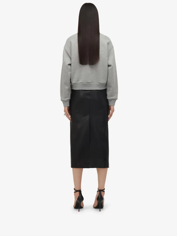 Women Skirts Alexander McQueen LowWaisted Leather Skirt Black