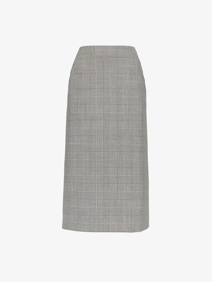 Women Skirts Alexander McQueen Prince Of Wales Pencil Skirt Blackivory