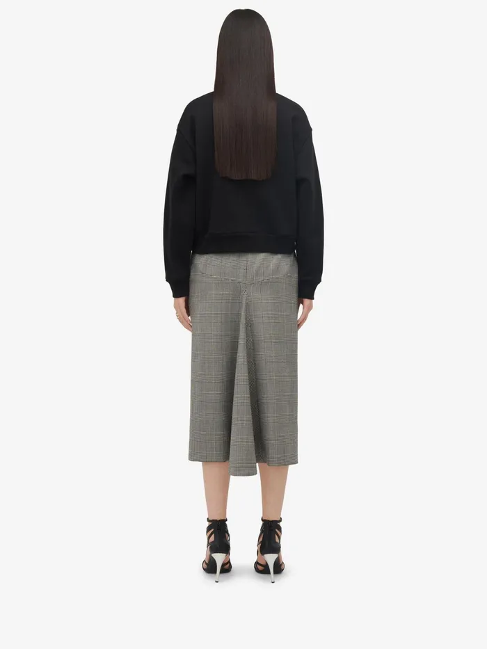 Women Skirts Alexander McQueen Prince Of Wales Pencil Skirt Blackivory