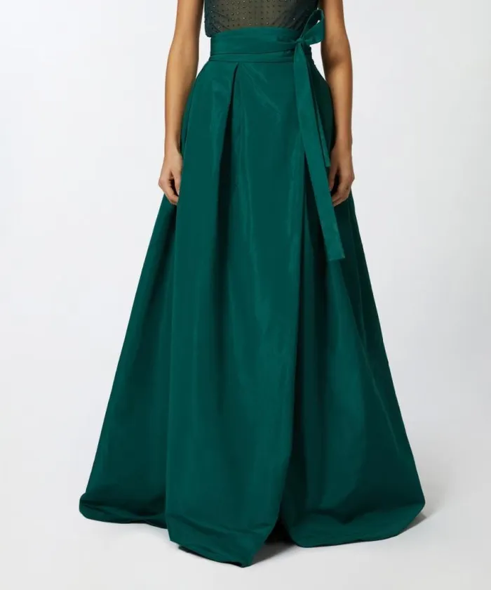 Women Skirts Pinko Long Taffeta Maxiskirt Dark Bottle Green Women Skirts Pinko Long Taffeta Maxiskirt Dark Bottle Green