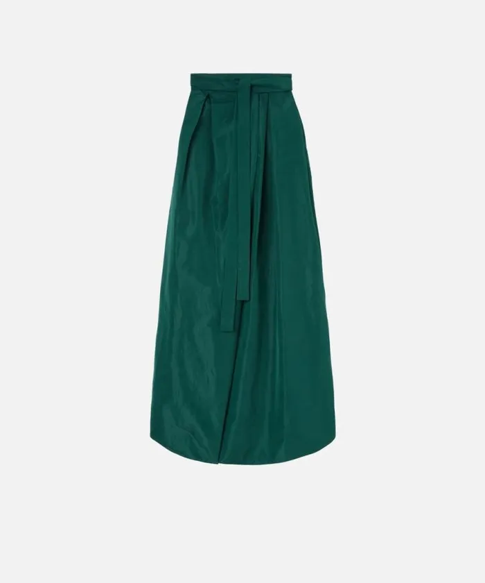 Women Skirts Pinko Long Taffeta Maxiskirt Dark Bottle Green Women Skirts Pinko Long Taffeta Maxiskirt Dark Bottle Green