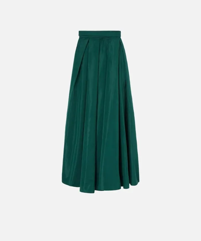 Women Skirts Pinko Long Taffeta Maxiskirt Dark Bottle Green Women Skirts Pinko Long Taffeta Maxiskirt Dark Bottle Green