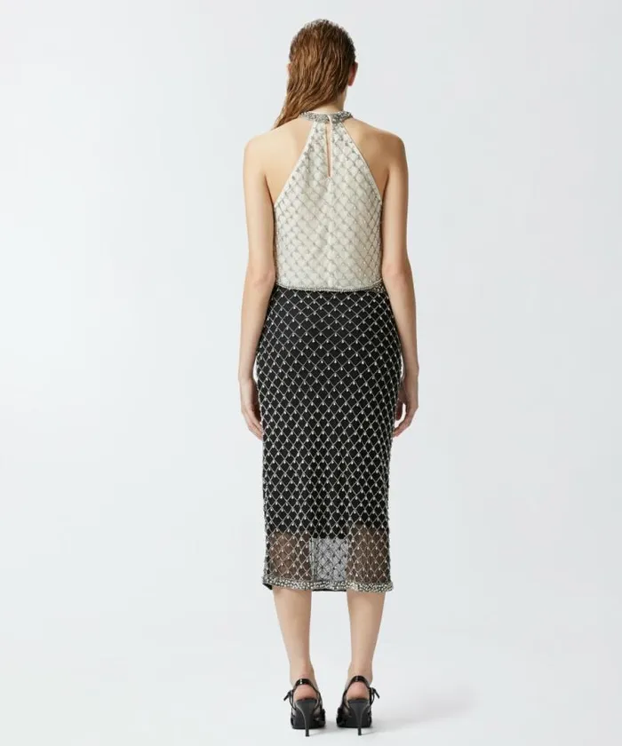 Women Skirts Pinko Tulle Skirt With Crystal Embroidery Blackcrystal Women Skirts Pinko Tulle Skirt With Crystal Embroidery Blackcrystal