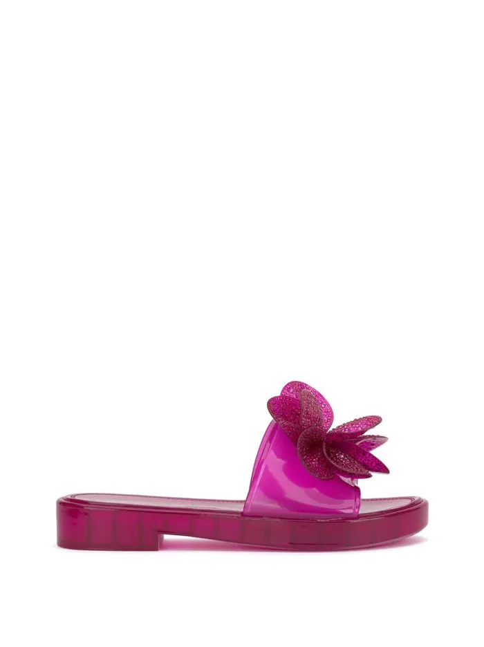 Women Slides and Mules Jessica Simpson Kerah Lucite Flower Sandal In Fuschia