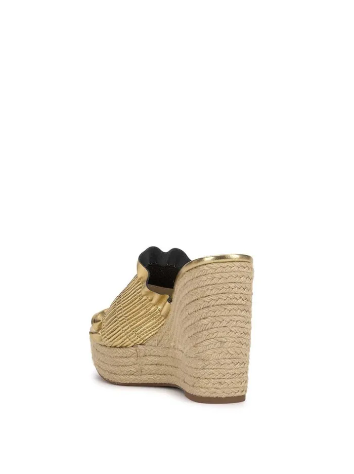Women Slides and Mules Jessica Simpson Serilda Espadrille Wedge In Gold