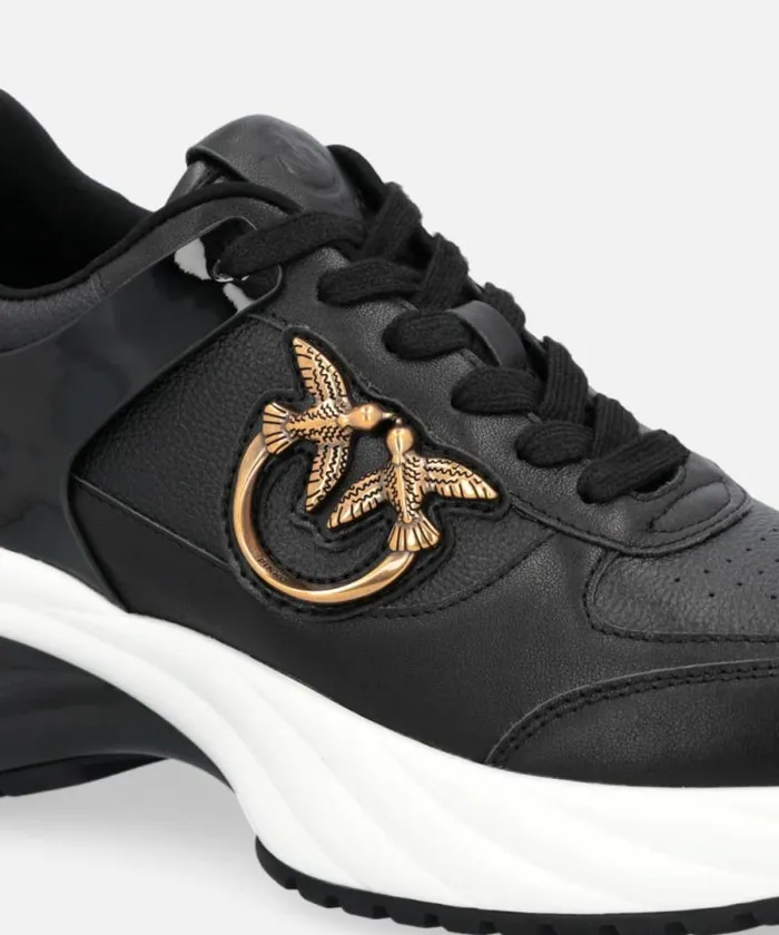 Women Sneakers Pinko Ariel Leathereffect Sneakers With Mirror Detailing Limo Black Women Sneakers Pinko Ariel Leathereffect Sneakers With Mirror Detailing Limo Black