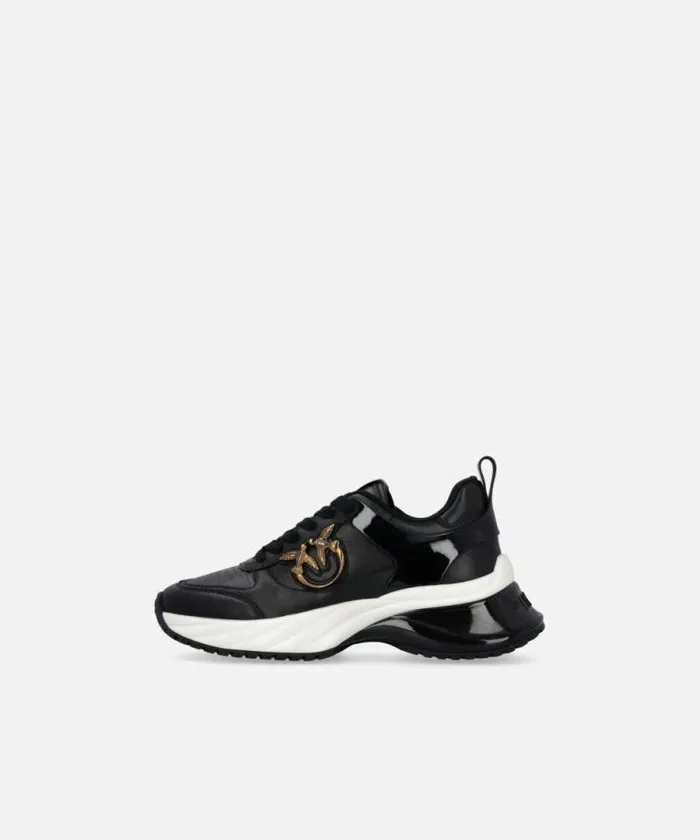 Women Sneakers Pinko Ariel Leathereffect Sneakers With Mirror Detailing Limo Black Women Sneakers Pinko Ariel Leathereffect Sneakers With Mirror Detailing Limo Black