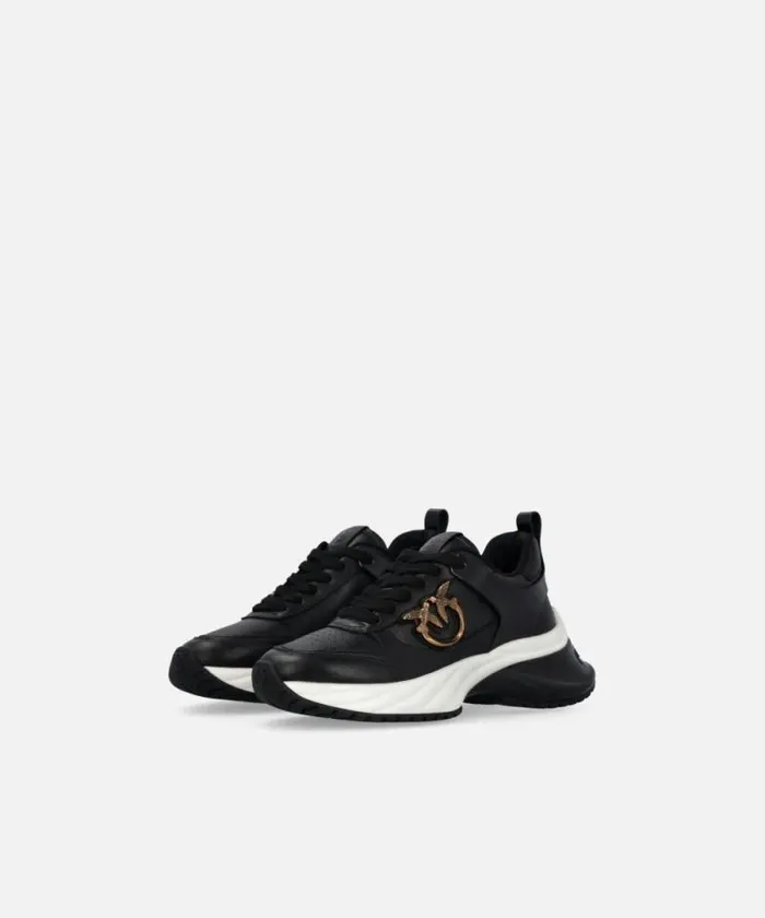 Women Sneakers Pinko Ariel Leathereffect Sneakers With Mirror Detailing Limo Black Women Sneakers Pinko Ariel Leathereffect Sneakers With Mirror Detailing Limo Black