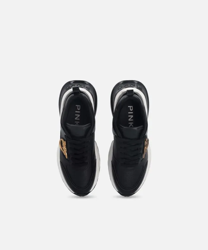 Women Sneakers Pinko Ariel Leathereffect Sneakers With Mirror Detailing Limo Black Women Sneakers Pinko Ariel Leathereffect Sneakers With Mirror Detailing Limo Black