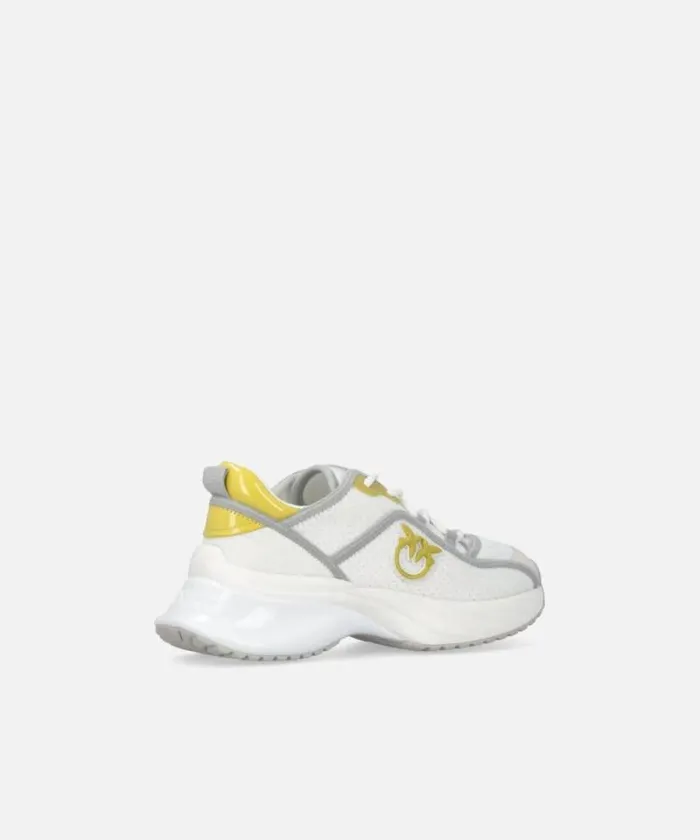 Women Sneakers Pinko Ariel Perforated Sneakers With Bird Logo Off Whitelime Women Sneakers Pinko Ariel Perforated Sneakers With Bird Logo Off Whitelime