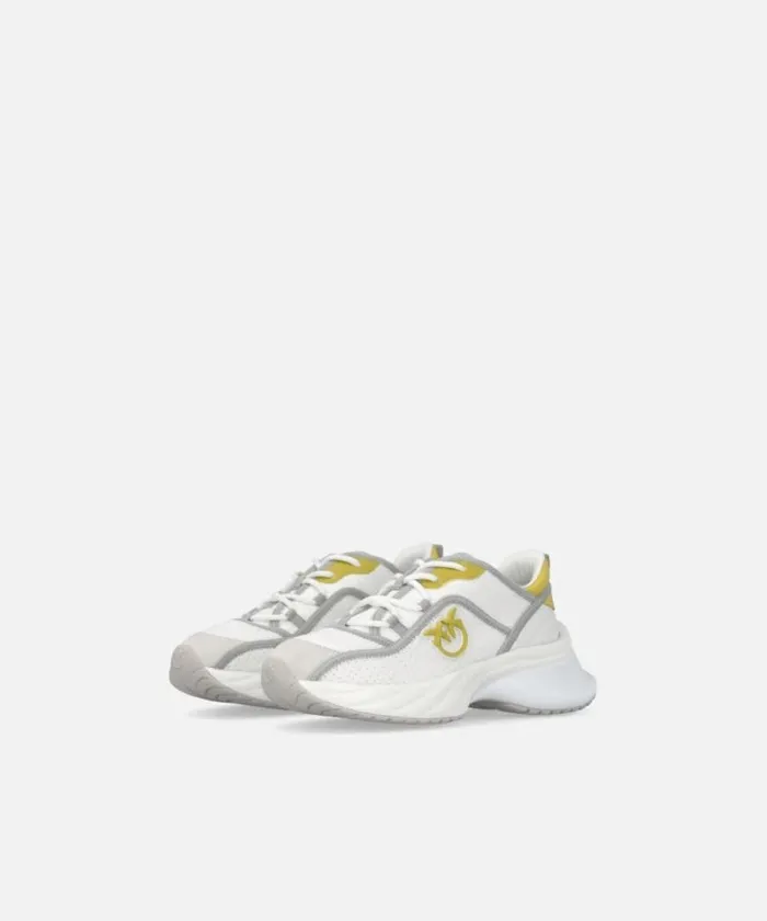 Women Sneakers Pinko Ariel Perforated Sneakers With Bird Logo Off Whitelime Women Sneakers Pinko Ariel Perforated Sneakers With Bird Logo Off Whitelime