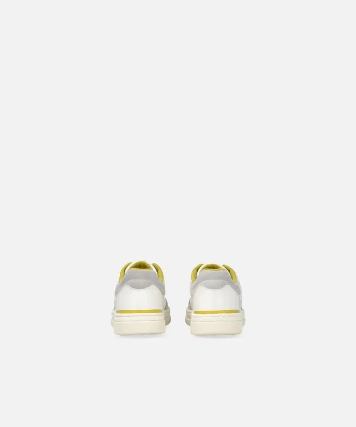 Women Sneakers Pinko Flat Leather Sneakers With Embroidered Logo Whitelime Women Sneakers Pinko Flat Leather Sneakers With Embroidered Logo Whitelime