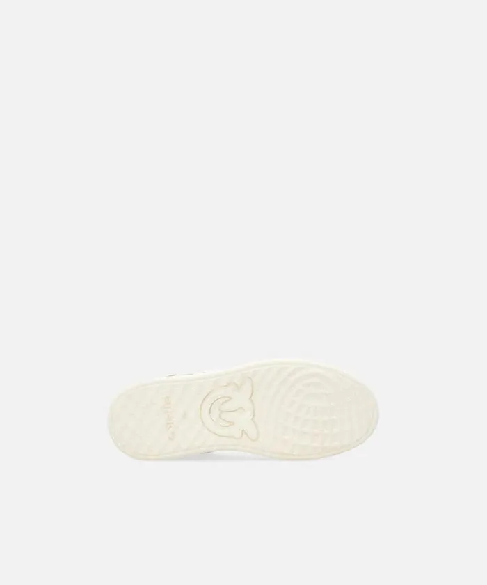Women Sneakers Pinko Flat Leather Sneakers With Embroidered Logo Whitepink Women Sneakers Pinko Flat Leather Sneakers With Embroidered Logo Whitepink