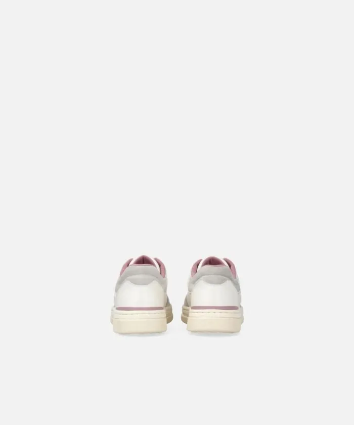 Women Sneakers Pinko Flat Leather Sneakers With Embroidered Logo Whitepink Women Sneakers Pinko Flat Leather Sneakers With Embroidered Logo Whitepink