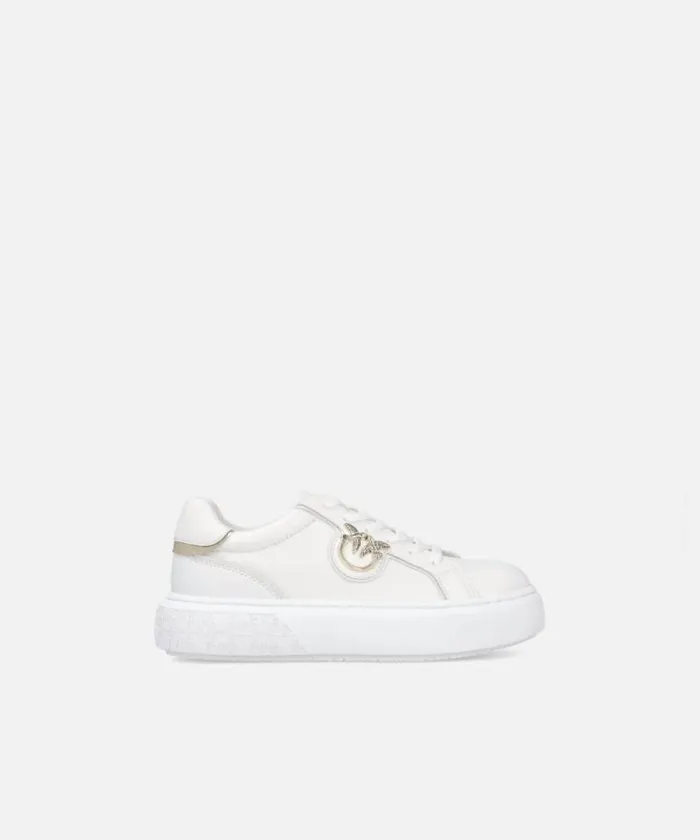Women Sneakers Pinko Highsoled Flatform Sneakers With Metal Logo Whiteplatinum Women Sneakers Pinko Highsoled Flatform Sneakers With Metal Logo Whiteplatinum