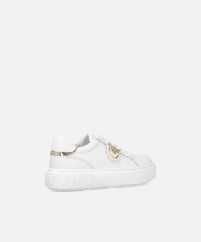 Women Sneakers Pinko Highsoled Flatform Sneakers With Metal Logo Whiteplatinum Women Sneakers Pinko Highsoled Flatform Sneakers With Metal Logo Whiteplatinum
